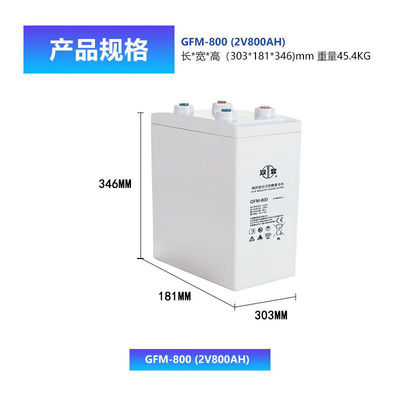 Shuangdeng GFM-800 2V800Ah loodzuurbatterij voor zonne-energieopslag