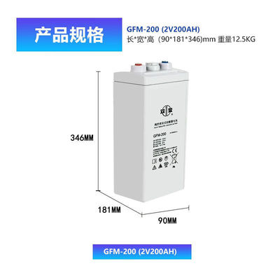 Shuangdeng GFM-200 vervangende plaat voor 2V200Ah loodzuurbatterij Totaal hoogte 365mm