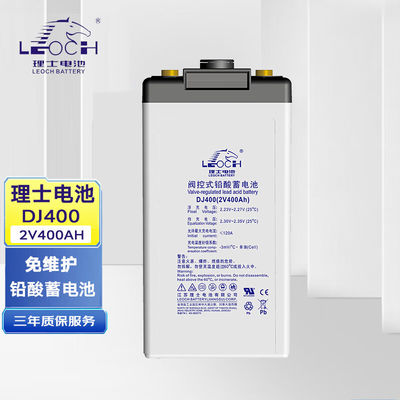 175 mm breed Leoch batterij DJ400 loodzuurbatterij 2V400Ah voor communicatie en zonne-energie